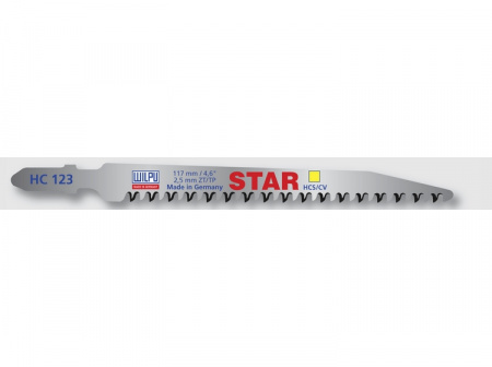 Пилка для электрического лобзика WILPU по дереву HC 123 STAR 117 мм 5 шт. арт. 0210500005