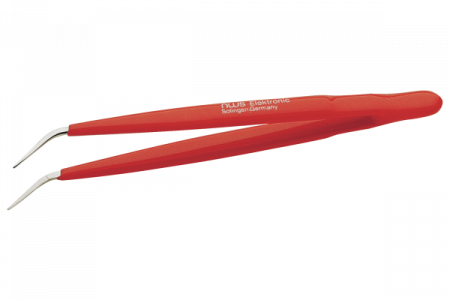 Пинцет для электроники 40 загнут изолированный NWS 027GP-155 мм